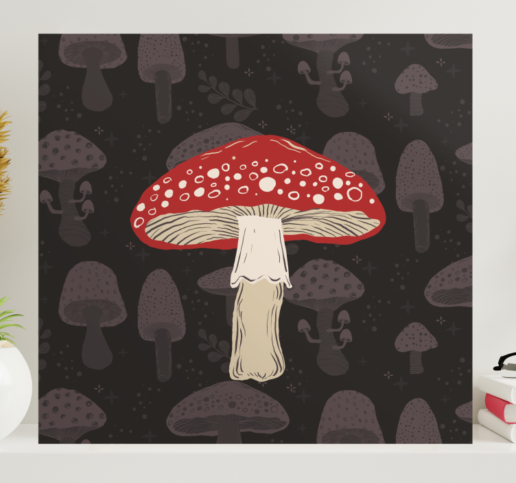 Quadri decorativi fungo agarico rosso - TenStickers