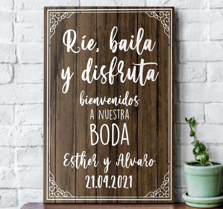 Quadro con frase cartello di benvenuto per matrimonio - TenStickers