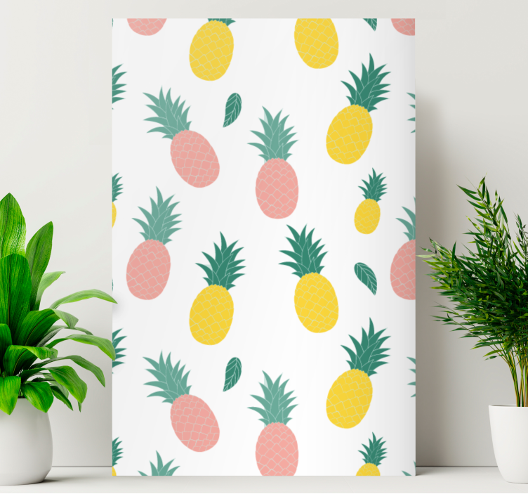 Dipinto frutta e natura morta motivo ananas tropicale - TenStickers