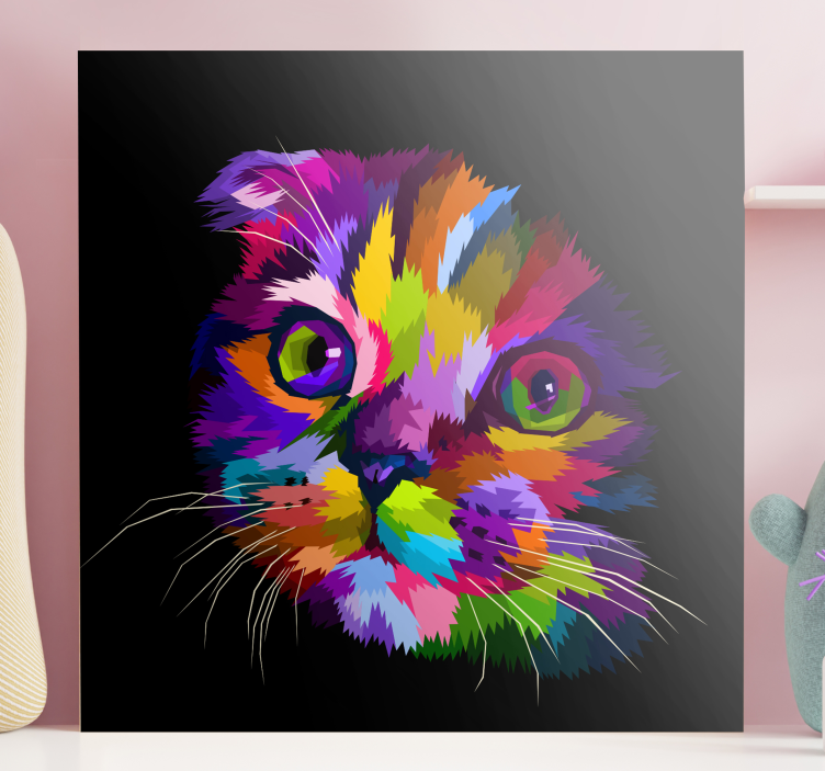 Quadro con gattino colorato - TenStickers