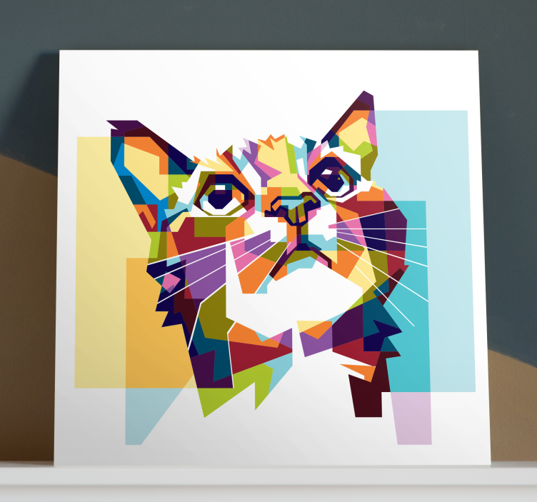 Quadro con gatto effetto pixel colorato - TenStickers