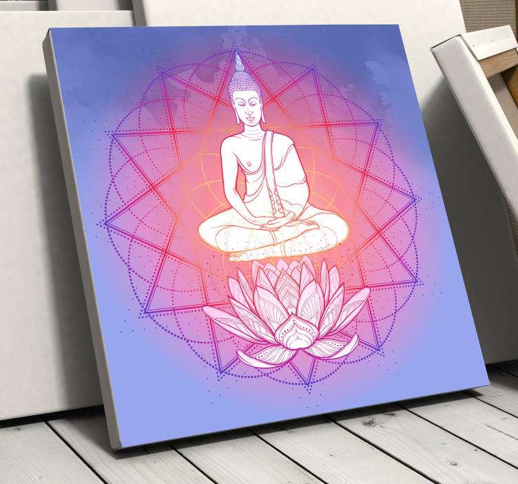 Quadro mandala Mandala buddha meditando - TenStickers