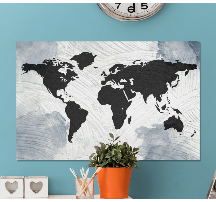 Quadro mappamondo contorno globale moderno - TenStickers