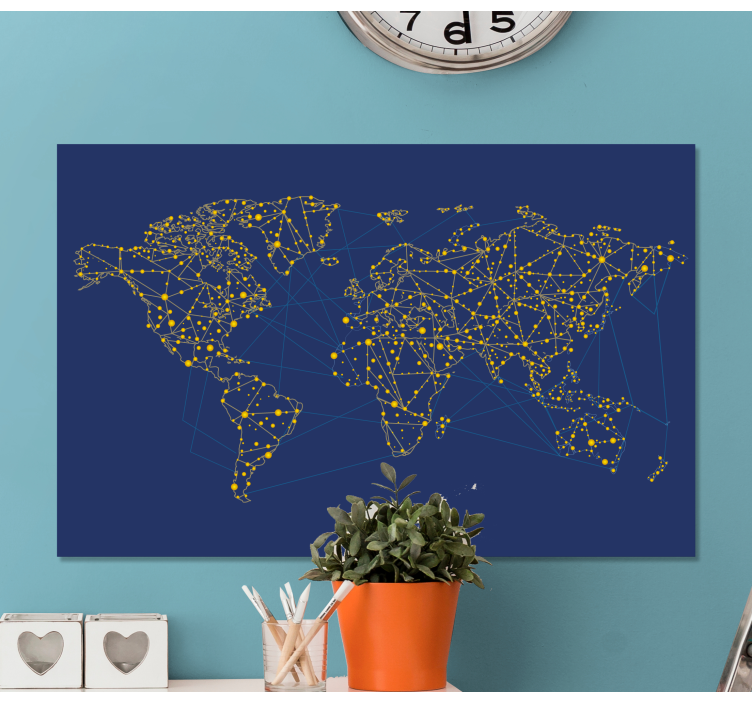 Quadro mappamondo mappa di rete - TenStickers