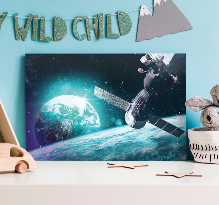 Quadro mappamondo scena di esplorazione spaziale - TenStickers