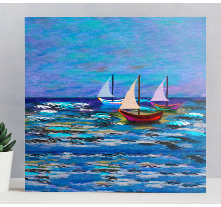 Quadro con barche a vela e mare - TenStickers