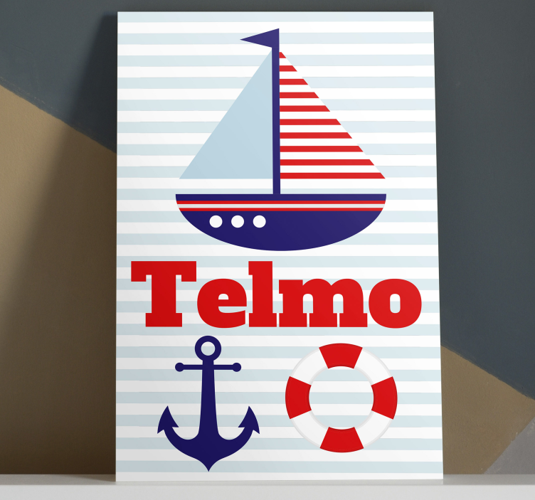 Quadro con barca a vela e nome personalizzabile - TenStickers