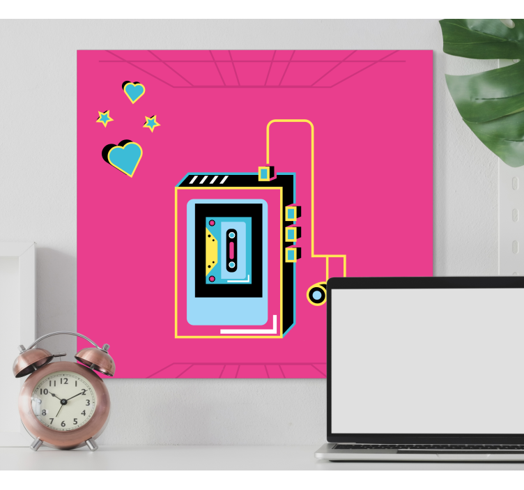 Quadro musicale amore cassetta retro - TenStickers