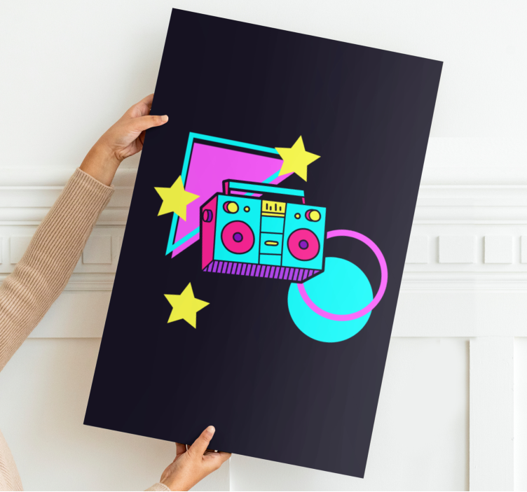 Quadro musicale cassa boom retro - TenStickers