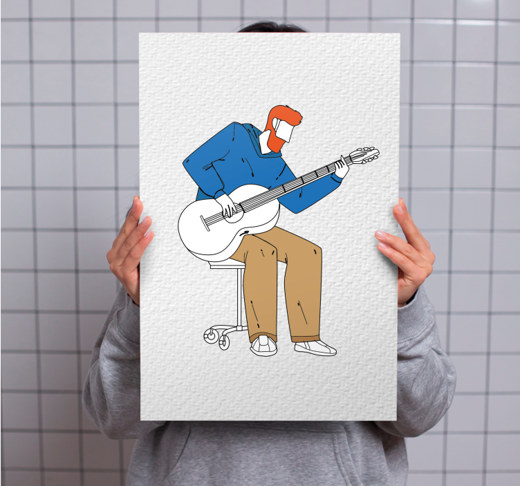 Quadro musicale chitarrista che suona musica - TenStickers