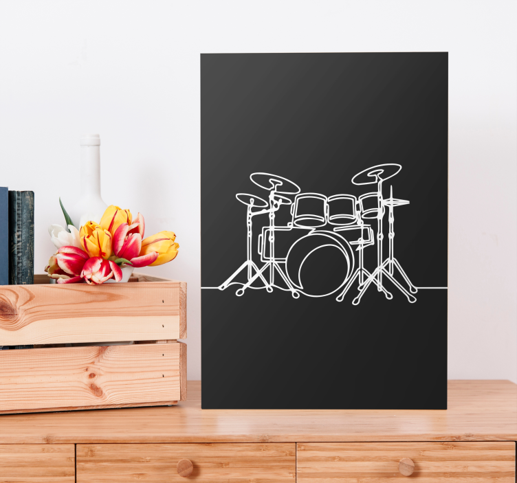 Quadro musicale contorno di batteria - TenStickers