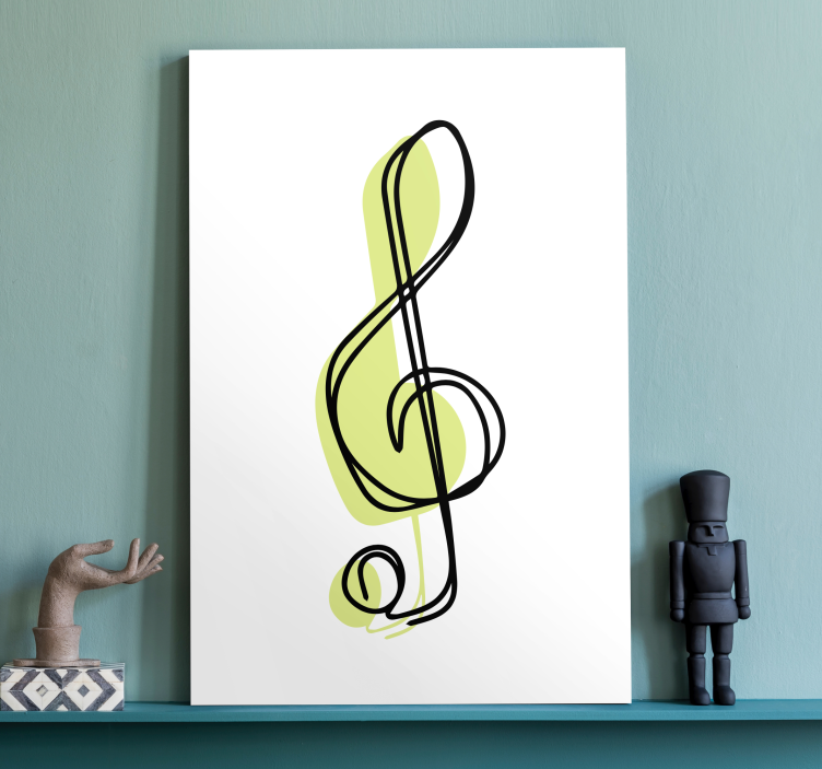 Quadro musicale contorno di chiave musicale - TenStickers