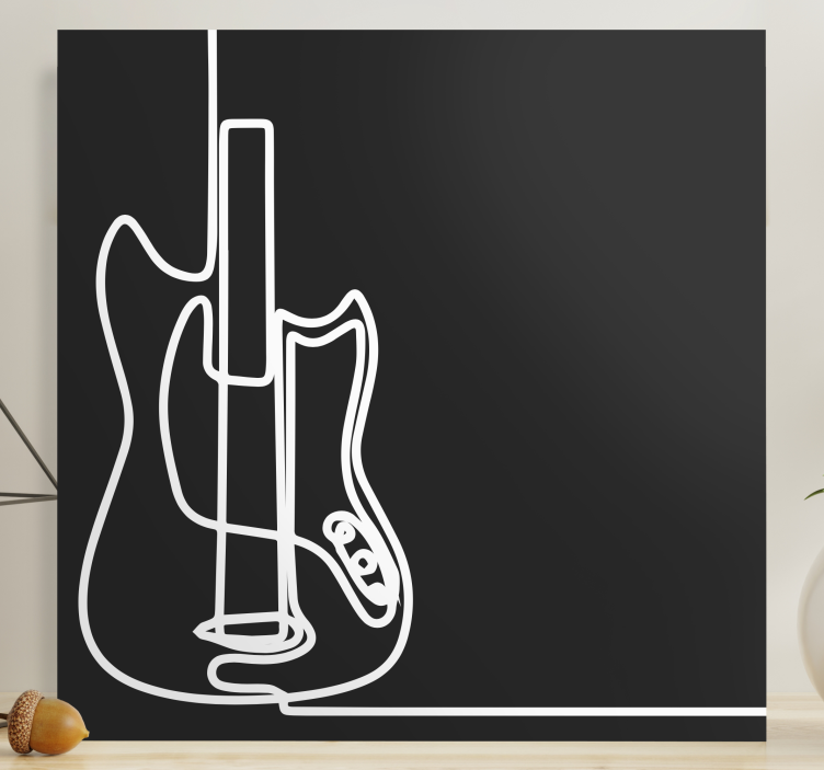 Quadro musicale contorno di chitarra elettrica - TenStickers
