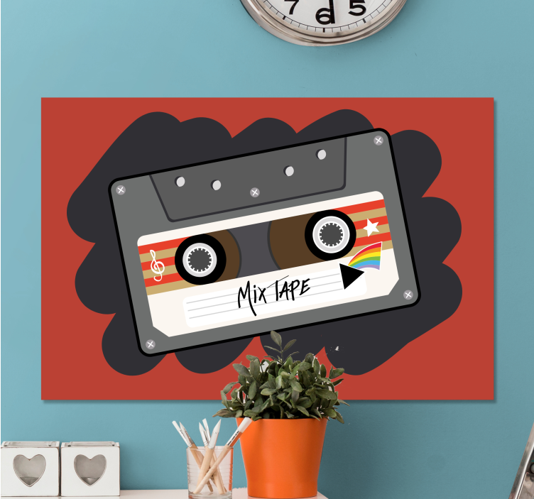 Quadro musicale design retro mixtape - TenStickers