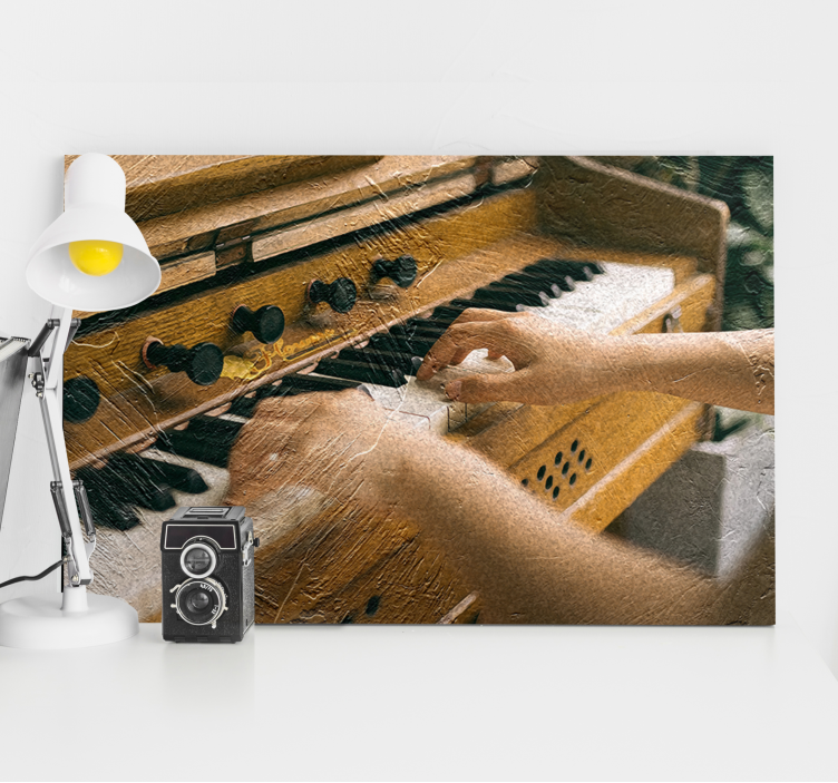 Quadro musicale mani sui tasti - TenStickers