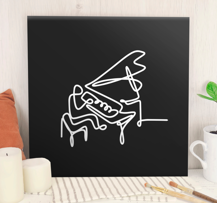 Quadro musicale melodia astratta per pianoforte - TenStickers