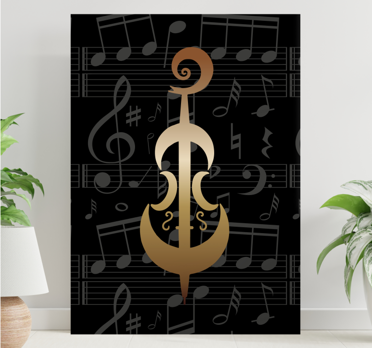 Quadro musicale simbolo musicale elegante - TenStickers