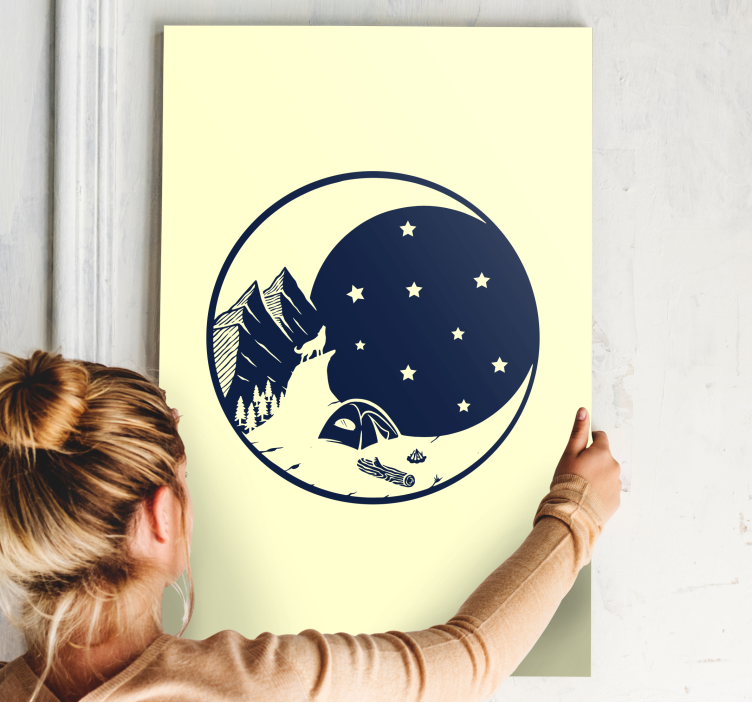Quadro paesaggio campeggio sotto le stelle - TenStickers