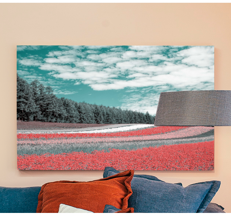 Quadro paesaggio campo di fiori vibranti - TenStickers