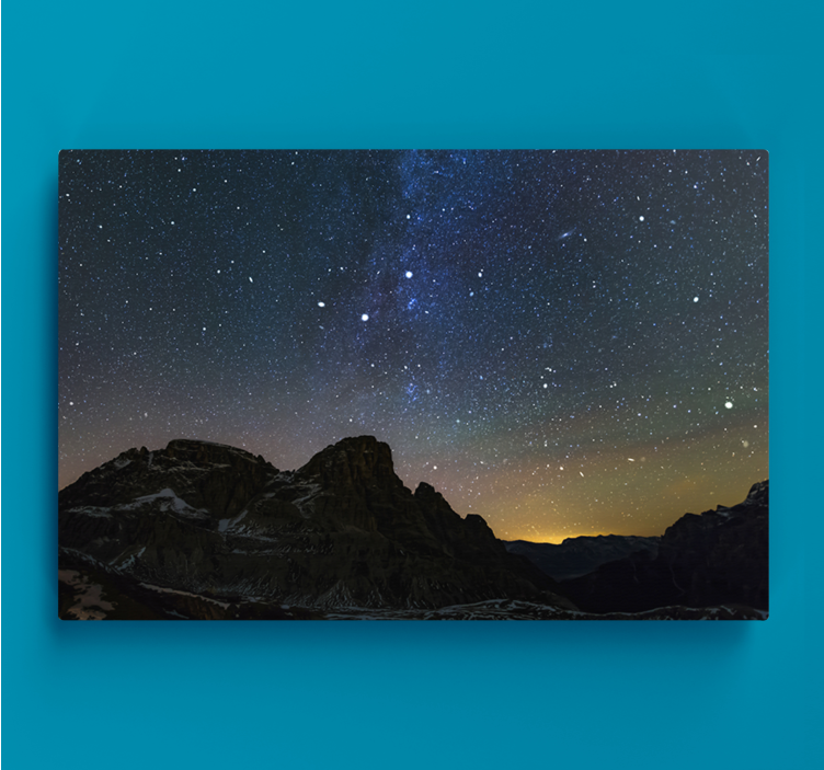 Quadro paesaggio cielo notturno di montagna - TenStickers