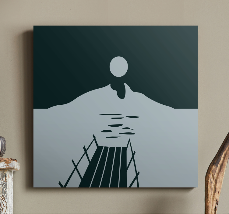 Quadro paesaggio pontile sull'acqua - TenStickers