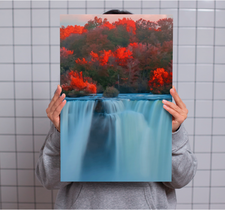 Quadro paesaggio prospettiva grande cascata - TenStickers