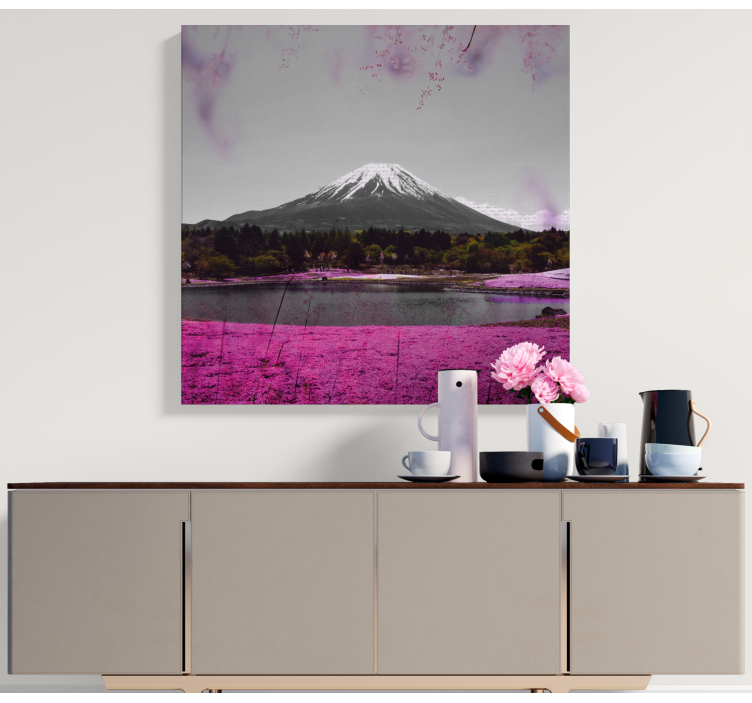 Quadro paesaggio riflesso del monte fuji - TenStickers