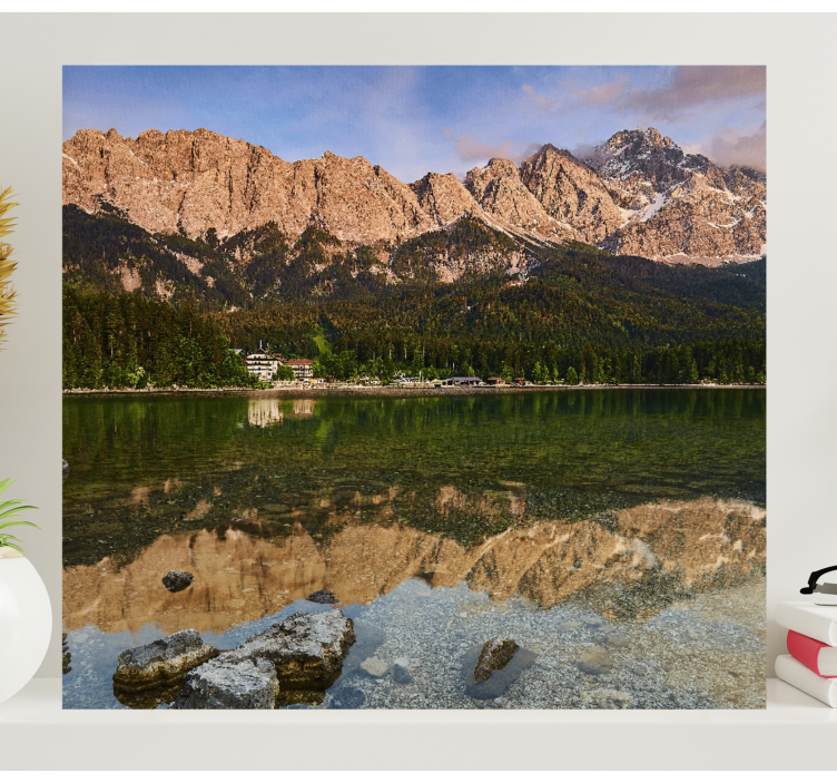 Quadro paesaggio riflesso di montagna e lago - TenStickers