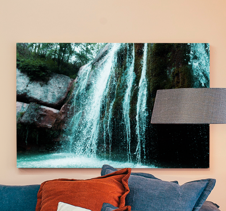 Quadro paesaggio scena di cascata fluente - TenStickers