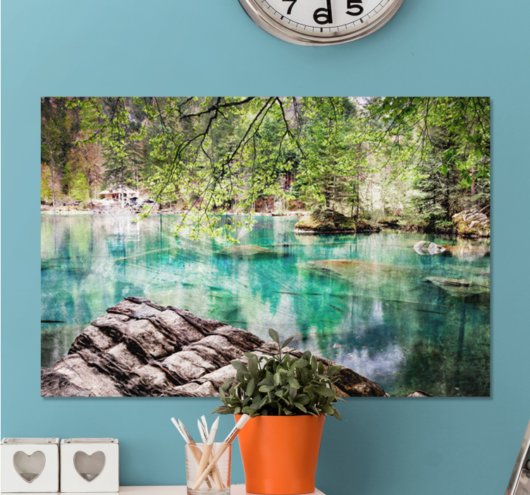 Quadro paesaggio specchio di lago serene - TenStickers