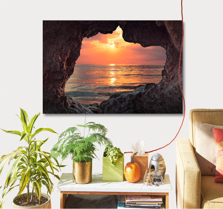 Quadro paesaggio tramonto tra le rocce - TenStickers