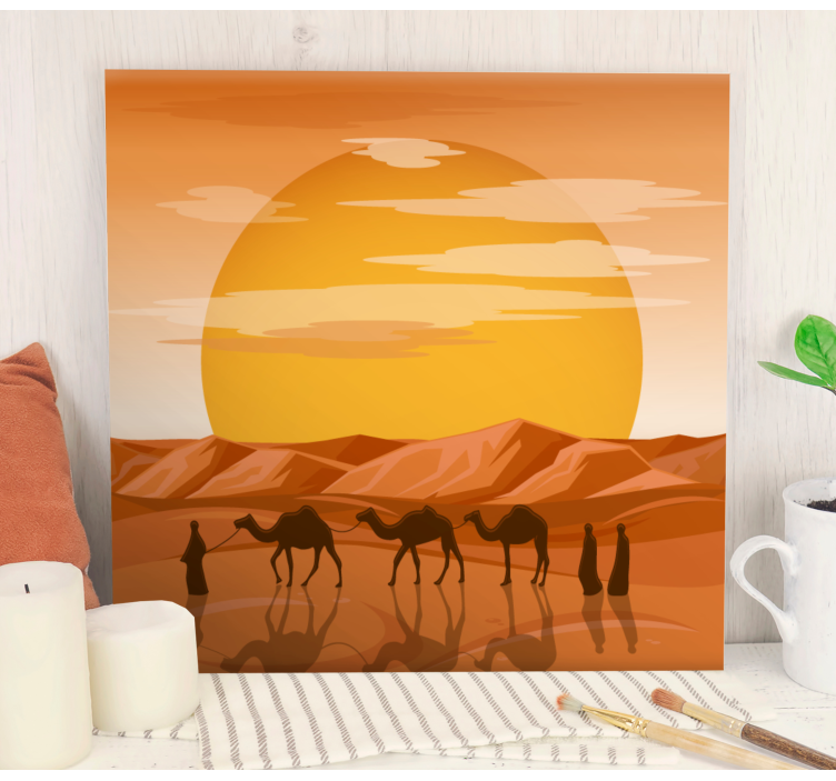 Quadro paesaggio viaggio nel tramonto del deserto - TenStickers