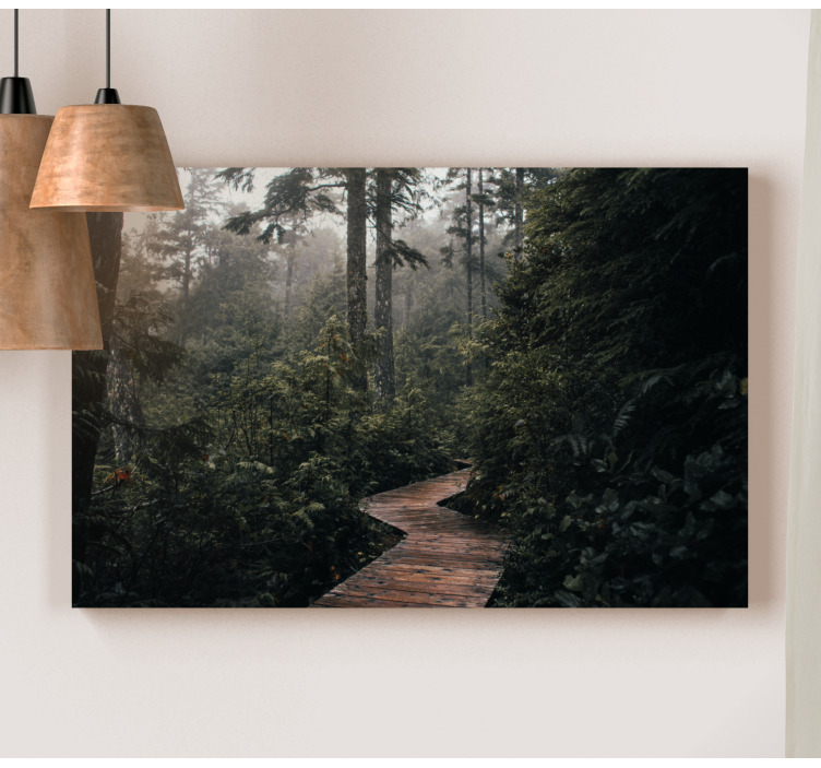 Quadro paesaggio viaggio sul sentiero di legno - TenStickers