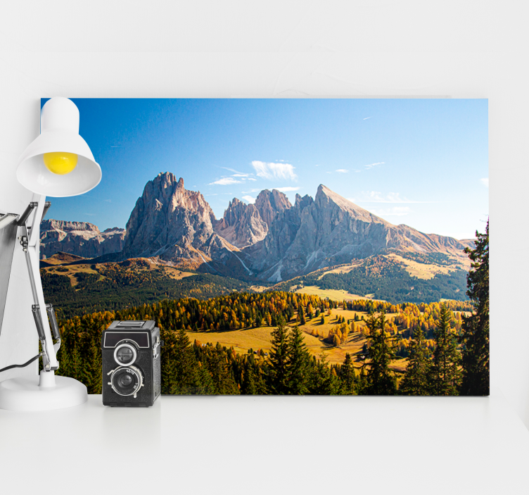 Quadro paesaggio vista delle grandi montagne - TenStickers