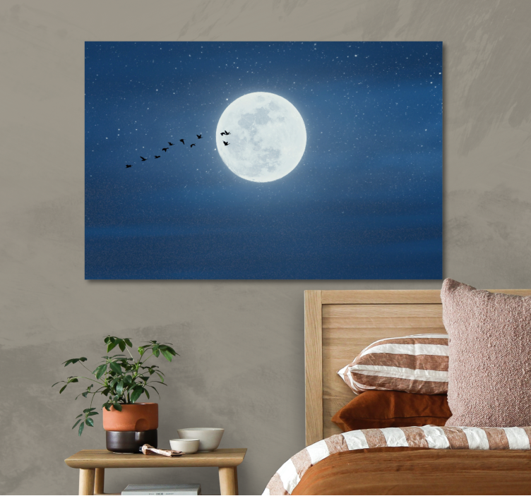 Quadro paesaggio volo al chiaro di luna - TenStickers