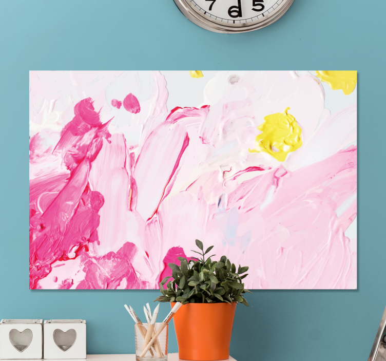 Quadro paesaggio vortici rosa astratti - TenStickers