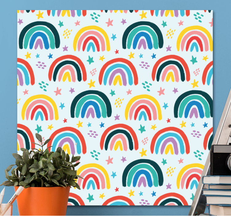 Quadro per bambini motivo arcobaleno colorato - TenStickers