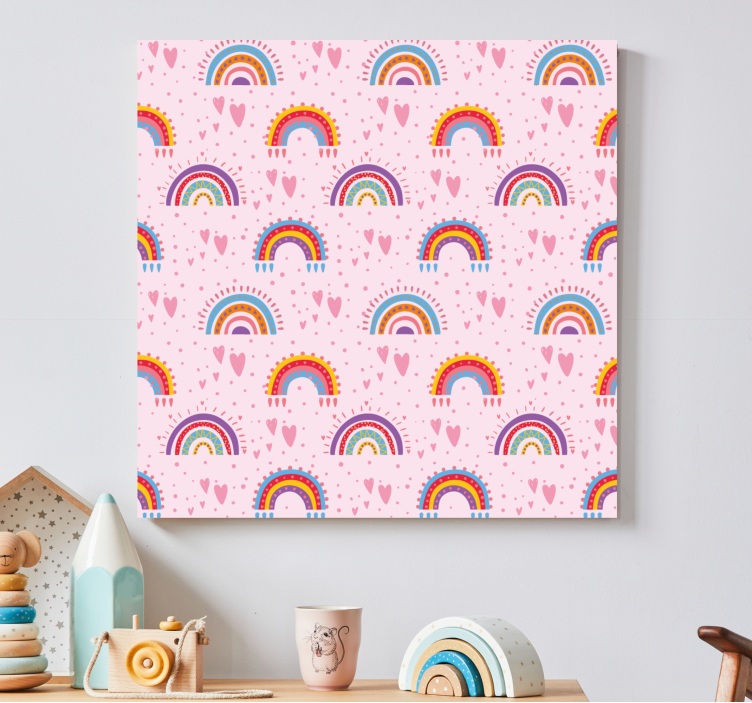 Quadro per bambini motivo arcobaleno vivace - TenStickers
