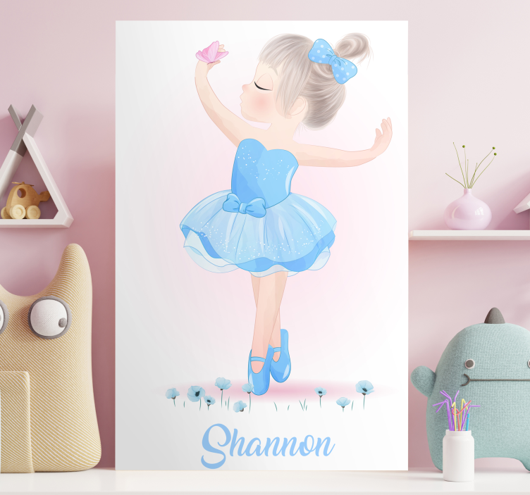 Quadro per bambini ragazza danzante con farfalla - TenStickers