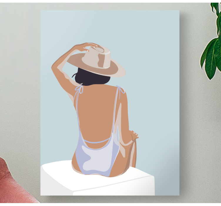 Quadro minimal con ragazza - TenStickers