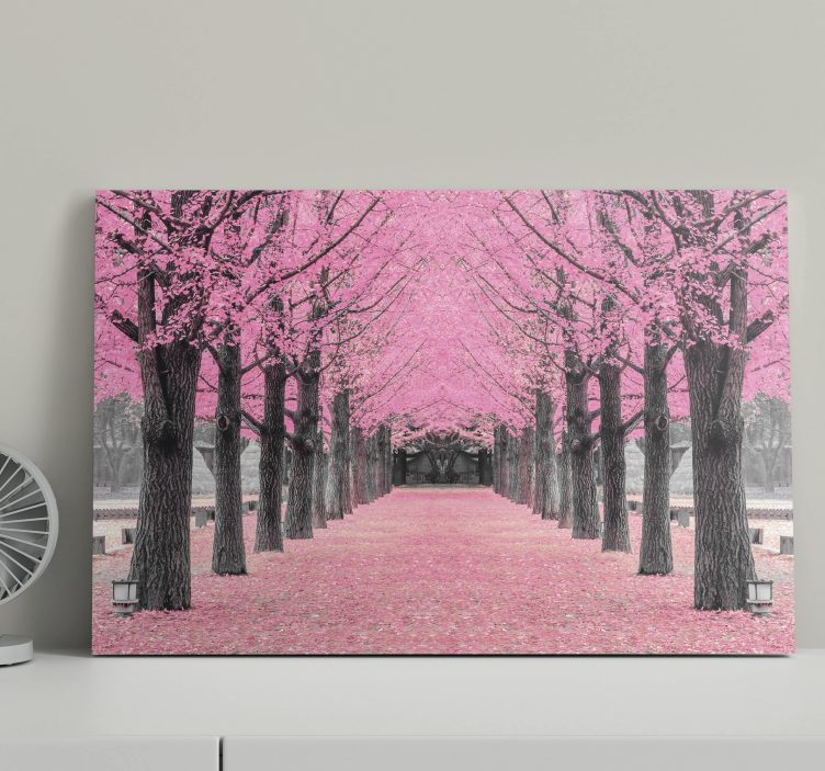 Quadro corridoio Foresta di alberi rosa - TenStickers