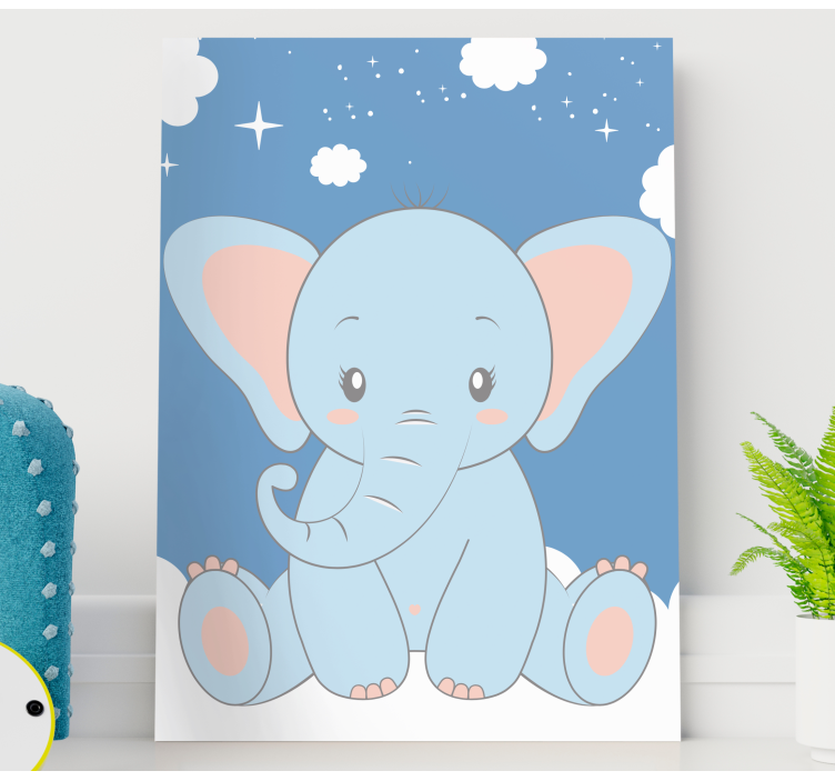 Quadro con elefante cartoon - TenStickers
