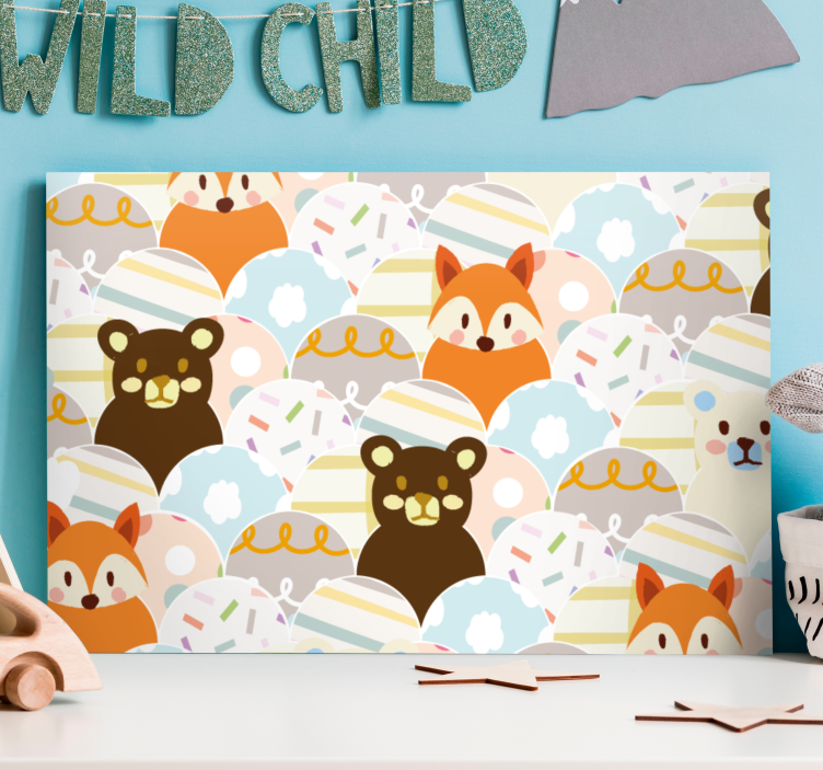 Quadro personaggio volti animali adorabili - TenStickers