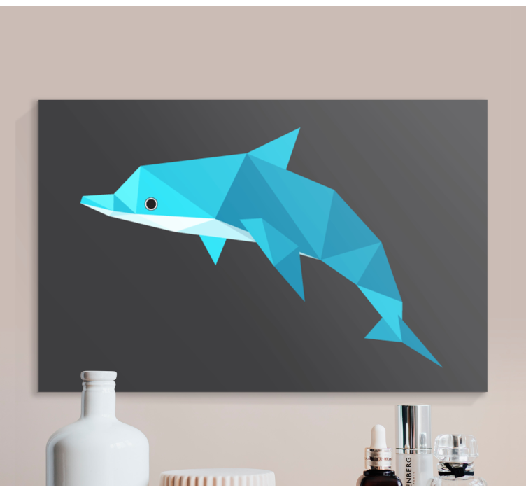 Quadro pesci ritratto stilizzato di delfino - TenStickers