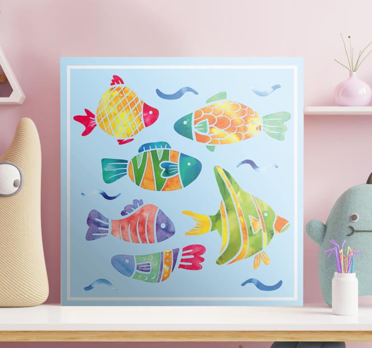 Quadro pesci vita acquatica colorata - TenStickers