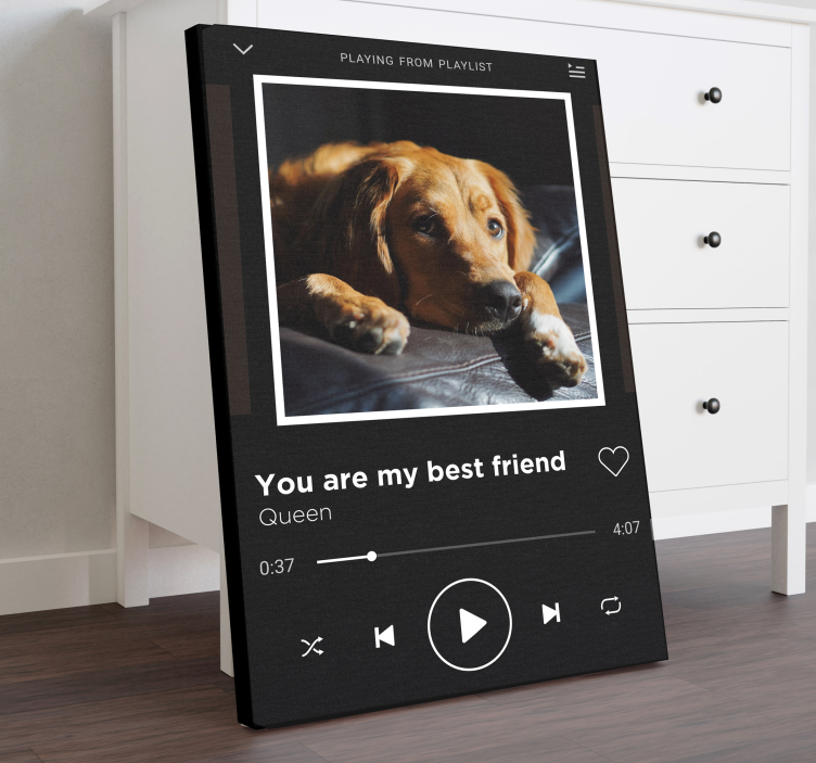 Quadro con codice spotify e cane - TenStickers