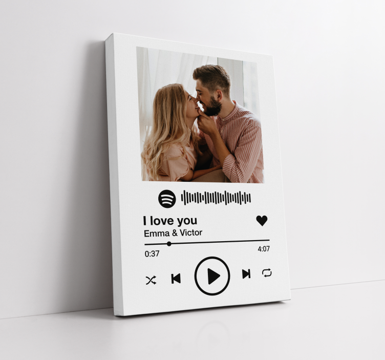 Quadro con cane e codice spotify personalizzato - TenStickers