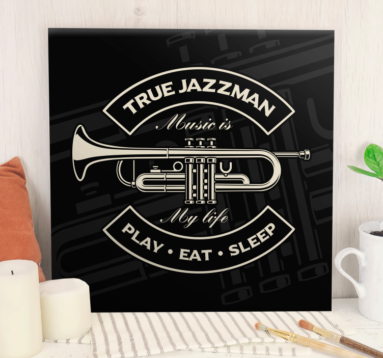 Quadro con tromba da jazz e scritta - TenStickers