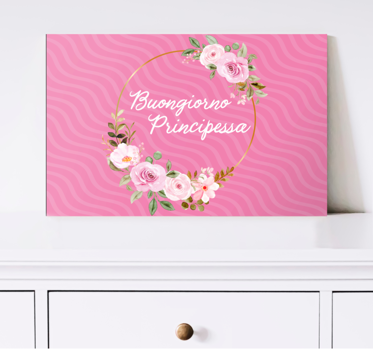 Quadro con testo Buongiorno principessa film design - TenStickers