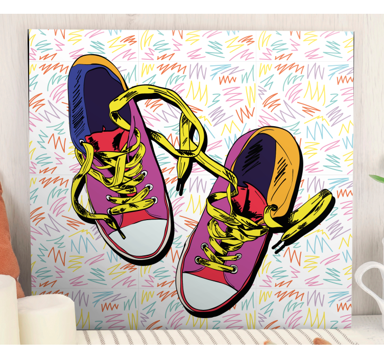 Quadro supereroi design sneaker colorato - TenStickers